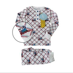 NWT Little English Size 10 Train Printed Jammies